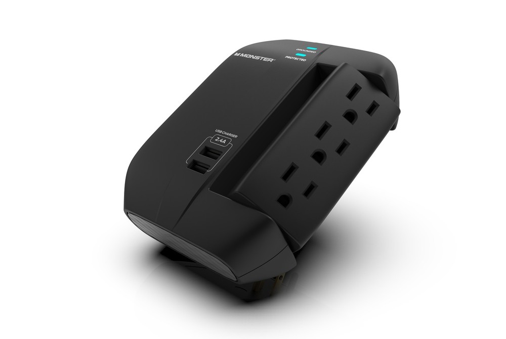 Monster Wall 6 Tap Swivel 2 USB