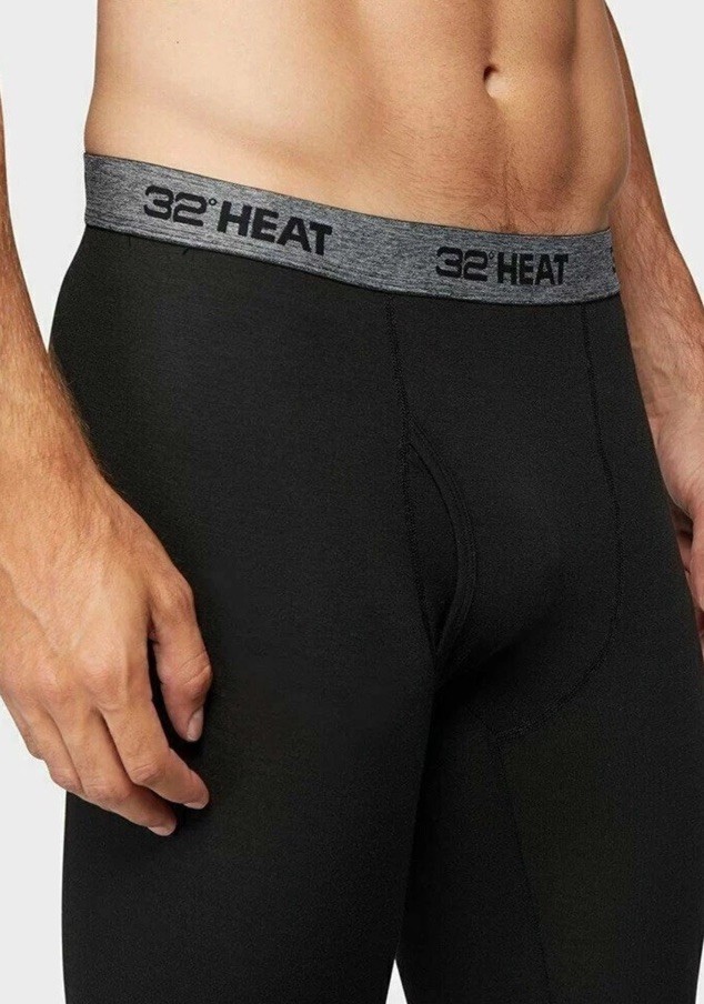 2 Men's 32 Degrees Heat Stretch Quick-Dry Soft Base Layer Pants 2 Pack Small