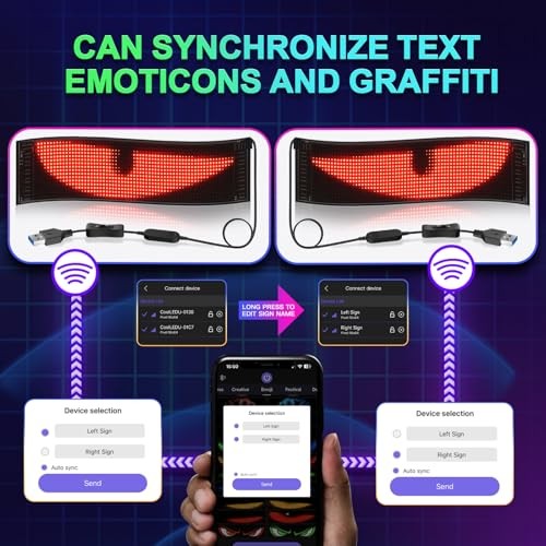 2PCS Synchronized Devil Eyes Light, 15''x4'' Full Color Big Eye Flex Signs