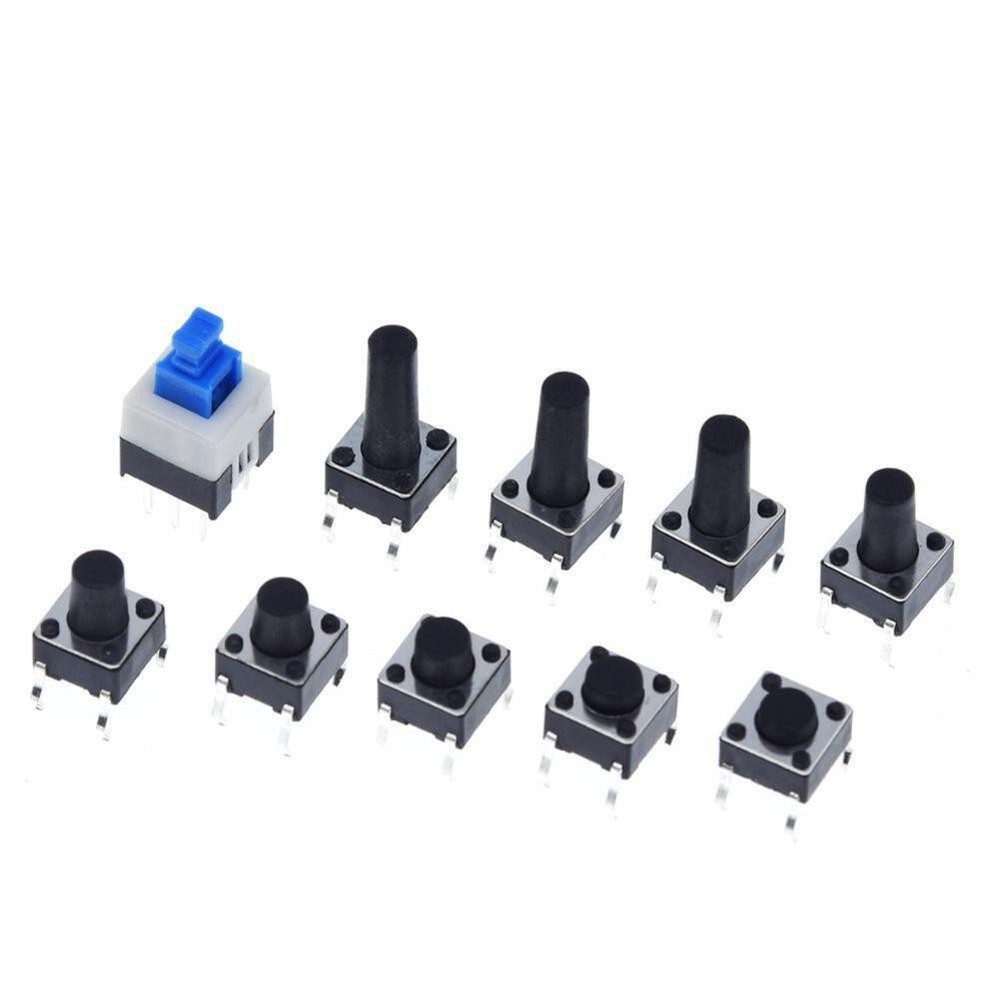 Push Button Tactile Switch Kit 180 Pieces Boxed with Multiple Trigger Sizes