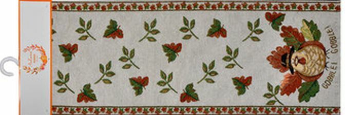 Long Tapestry Table Runner, 13"x72",FALL,THANKSGIVING,TURKEY, GOBBLE! GOBBLE!,HC