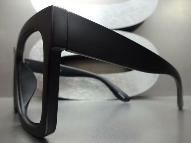 Oversized Exaggerated Thick Square Black Lensless Eye Glasses Frame Only NO Lens