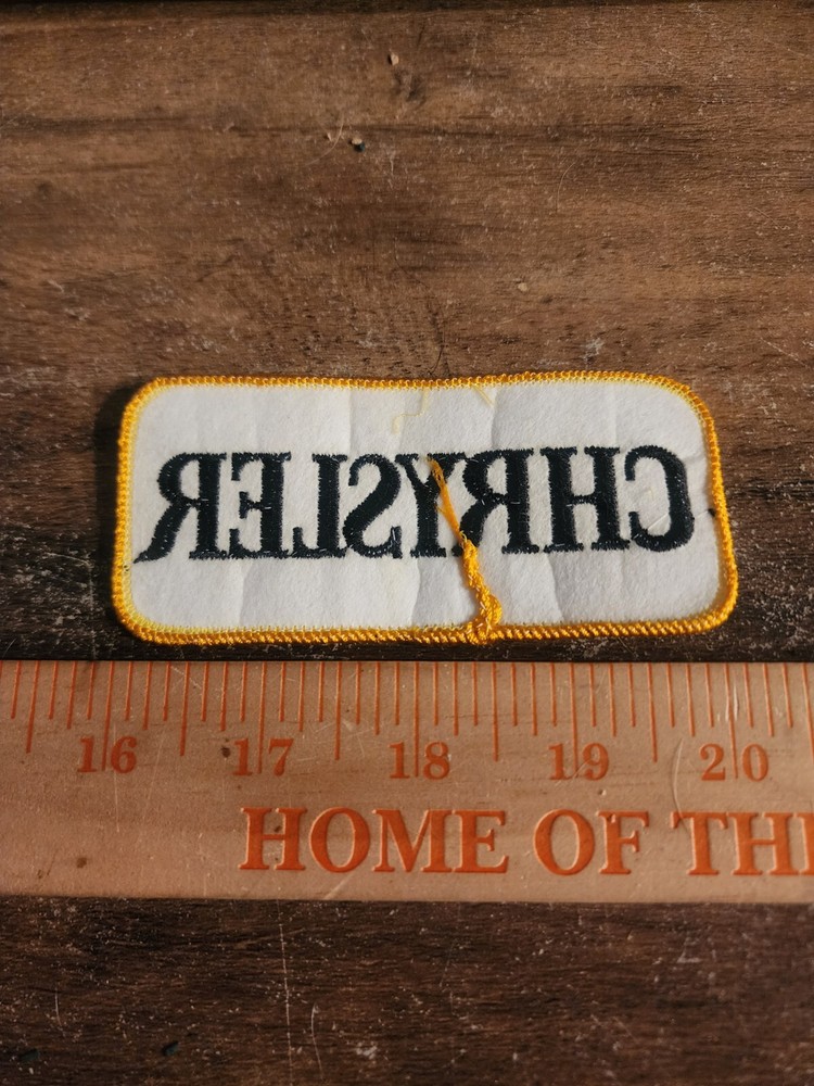 Vintage Chrysler Rectangular Sew On Patch FREE SHIPPING