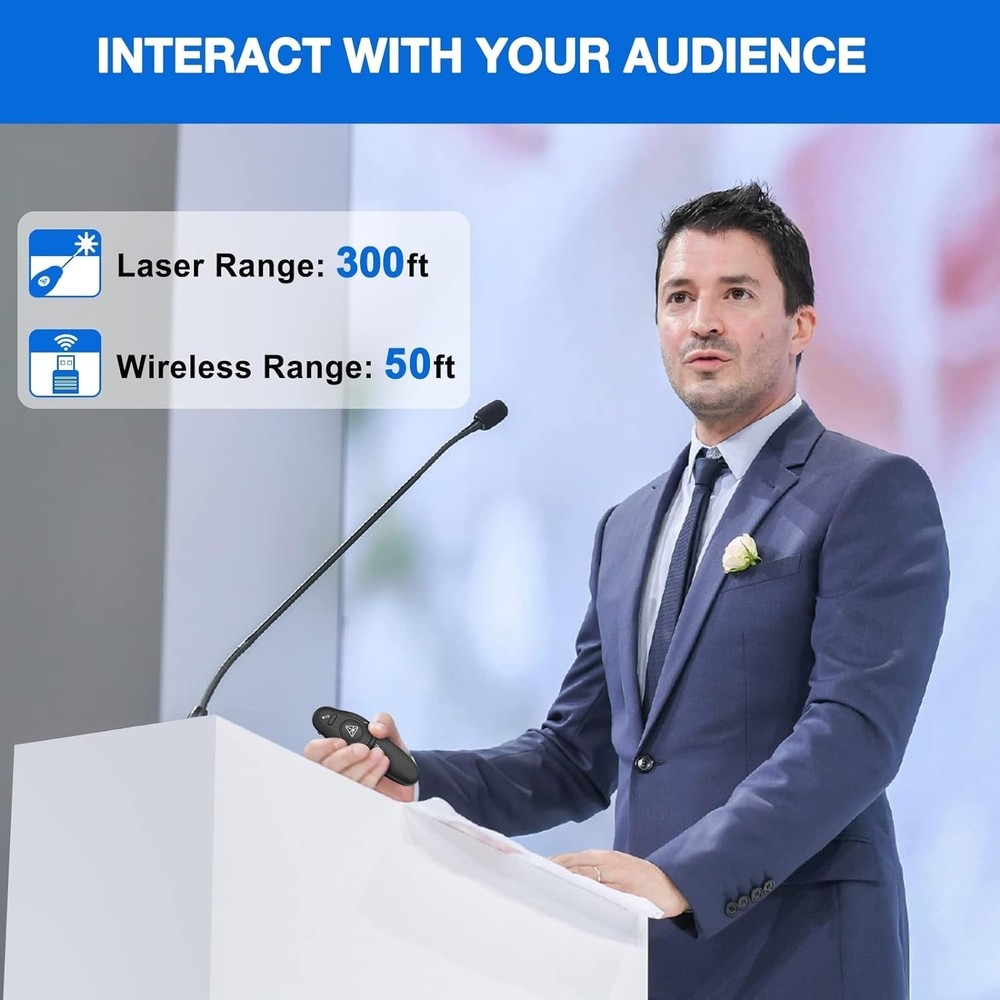 Professional USB Wireless Presenter Clicker for PowerPoint & Google Slides