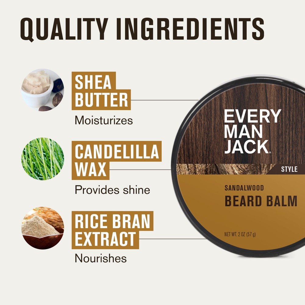 Beard Grooming Kit for Men - Includes Sandalwood Beard Oil & Beard Balm, Bear...