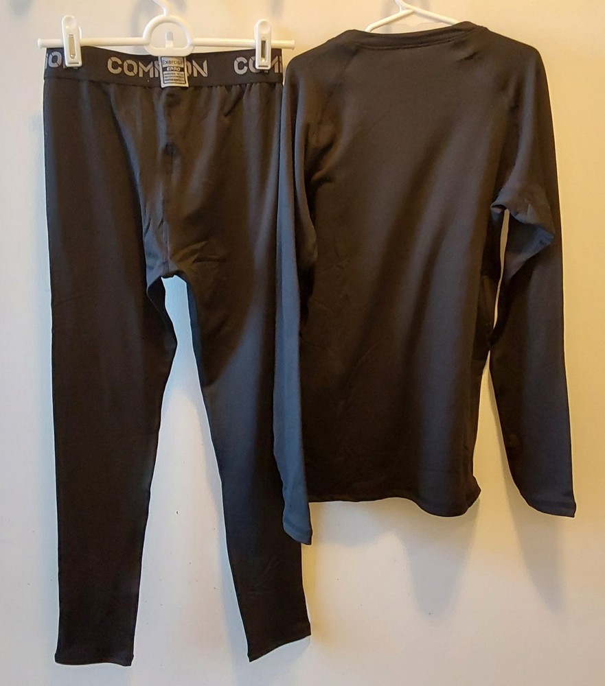 2 E Pro Compression Black & Gray Boy's Thermal Sets / Size L / NWOT