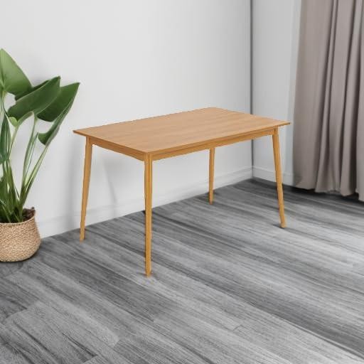Panana Modern Dining Table 47 Inch Kitchen Table with Solid Wood Leg Oak