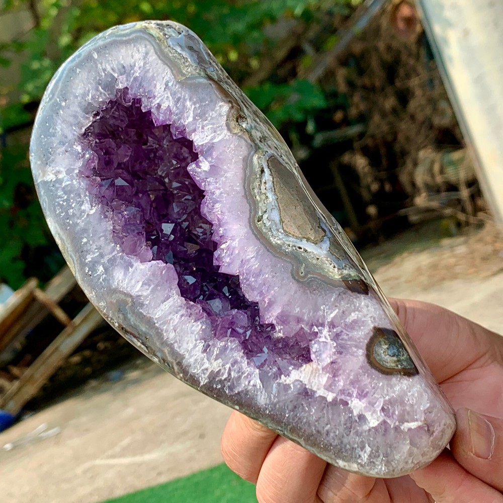 1.58LB Natural Amethyst geode quartz clustercrystal specimen Healing