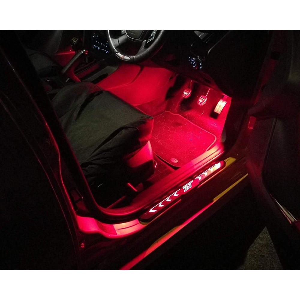 4pcs Error Free Red 6-SMD LED Front Footwell Lights For 2008-2015 Audi A4 S4 B8