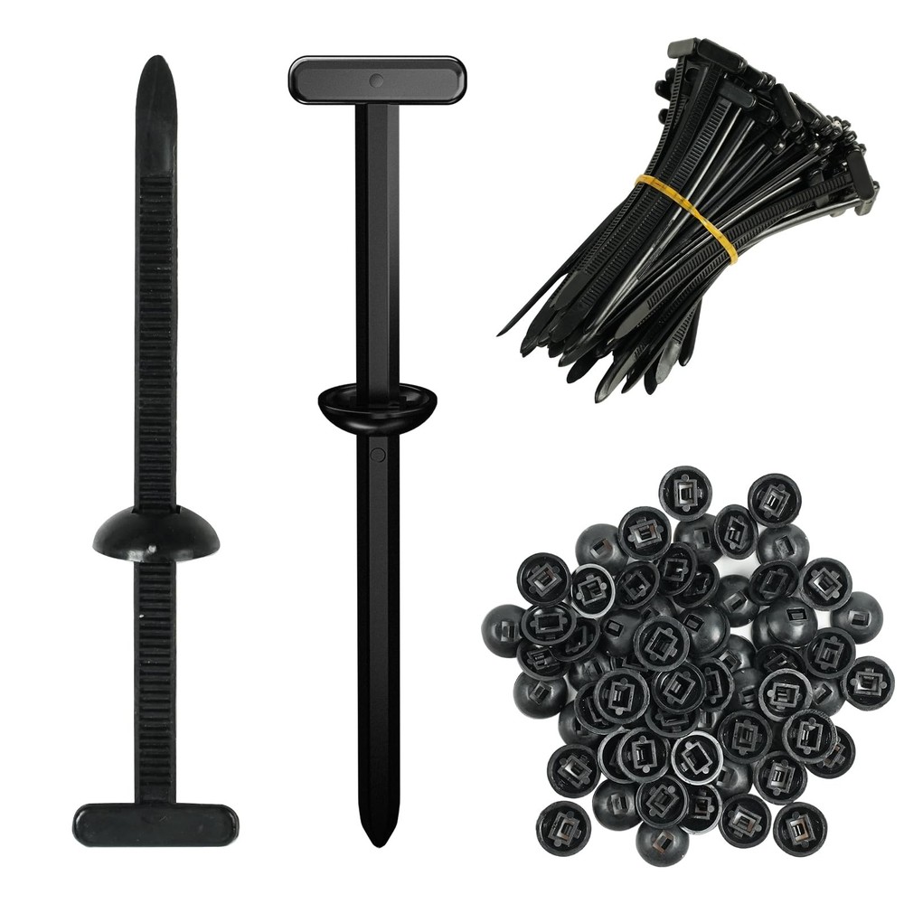 100 Pcs Universal Nylon Cable Tie Buckle Self Locking Zip Ties with Button Lock