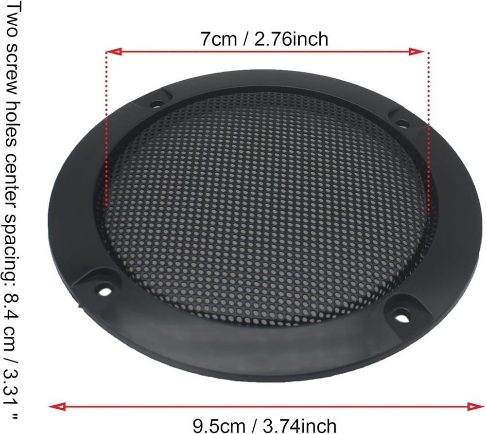 Protective Mesh Speaker Grills with Screws - Stylish Black Design Inside & Out