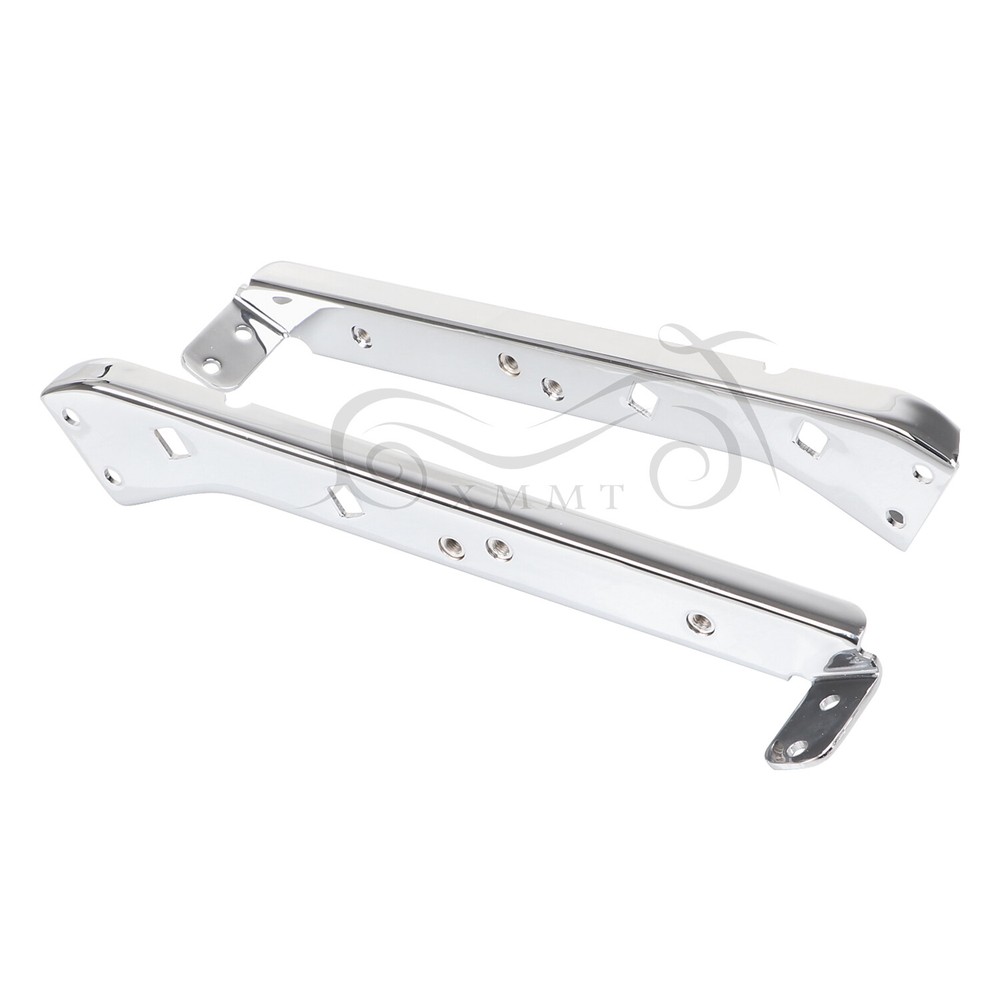 Chrome Left & Right Saddlebag Rail Support Brackets For Harley Touring 1985-2008