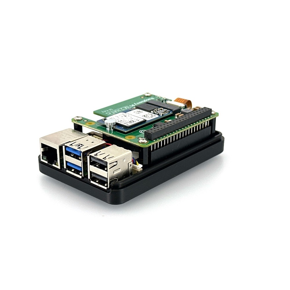 Raspberry Pi 5 Case for Official Raspberry Pi M.2 Hat+, Custom 3D-Printed