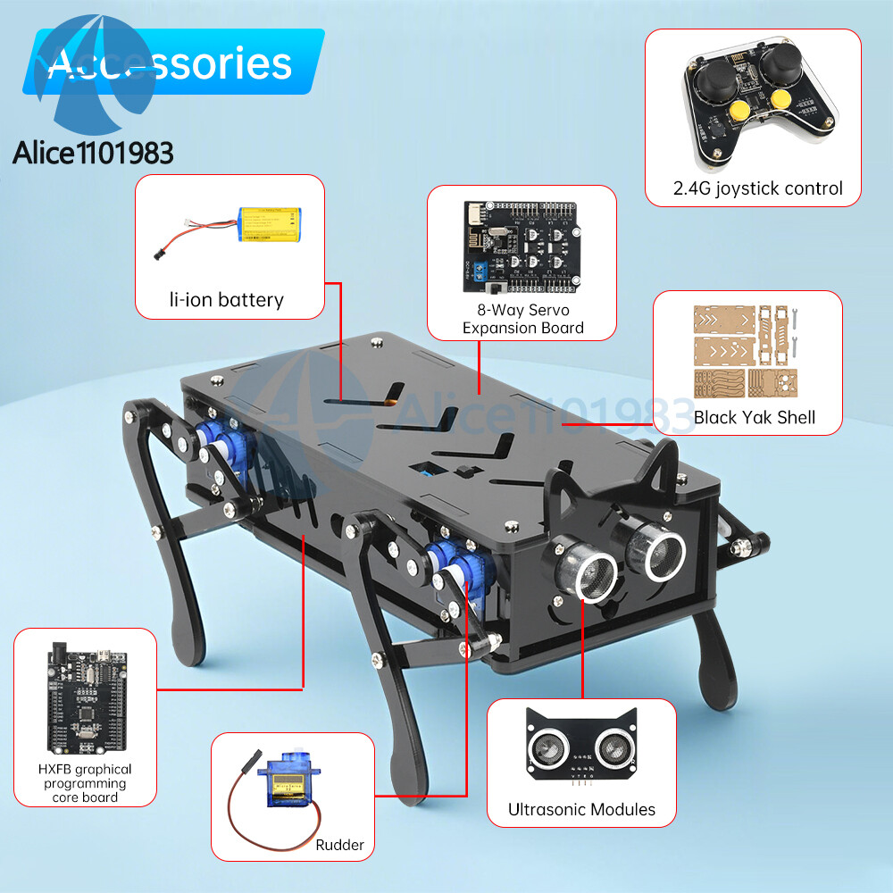 Intelligent Programming Quadruped Robot Bionic Mechanical Dog Kit Remote Control