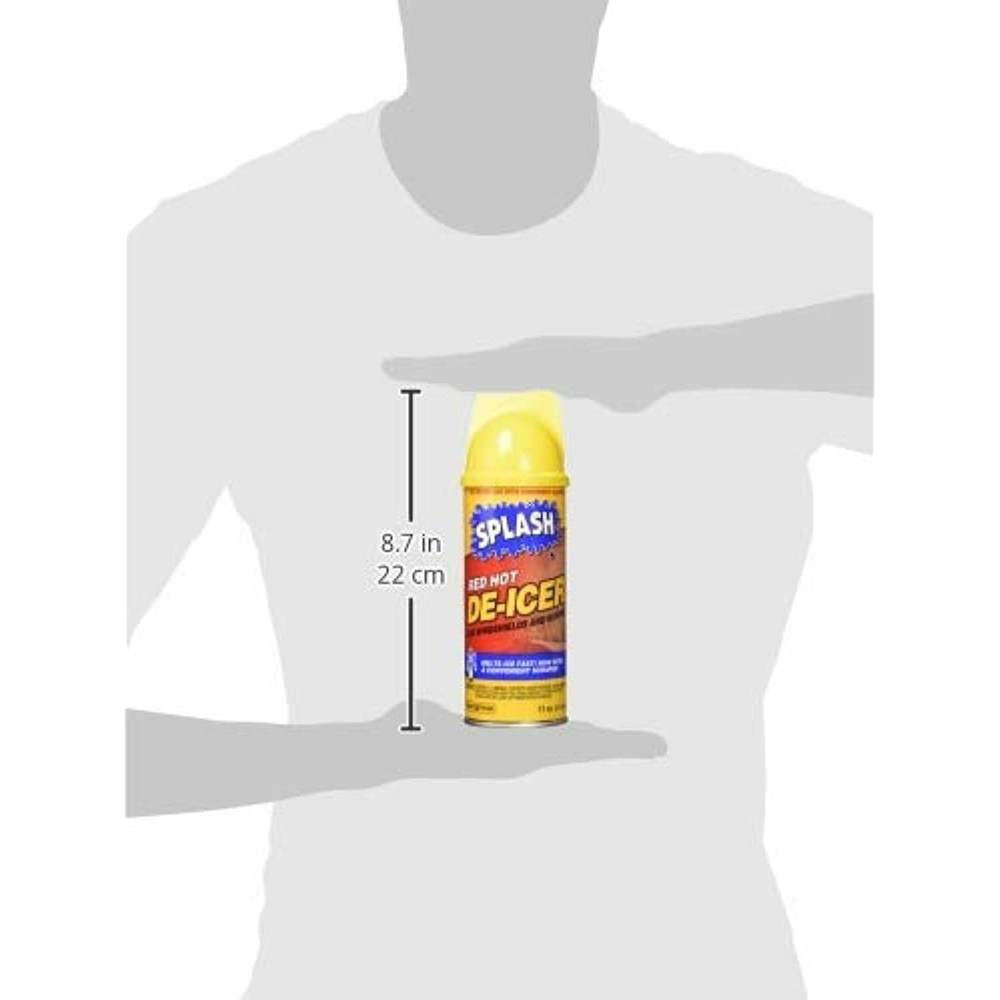 SPLASH Windshield & Wiper De-Icer Fast Melt Spray Can with Scraper Tool, 11 oz.