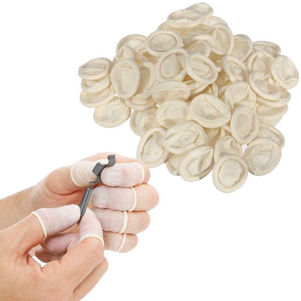 Disposable Latex Finger Cots Multi Pcs, Anti-static Rubber Fingertips Protective