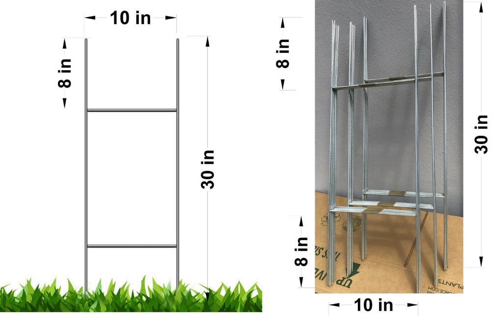 100 Pack Stake Double "H" 10x30 inch x 9Ga Galvanized Wire Stake Ship same Day