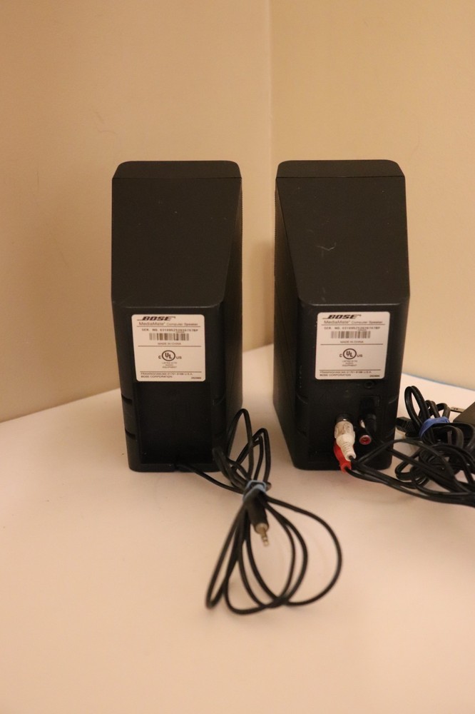 Bose MediaMate Computer Speaker Pair with AC Adapter Tested Working Sound Great