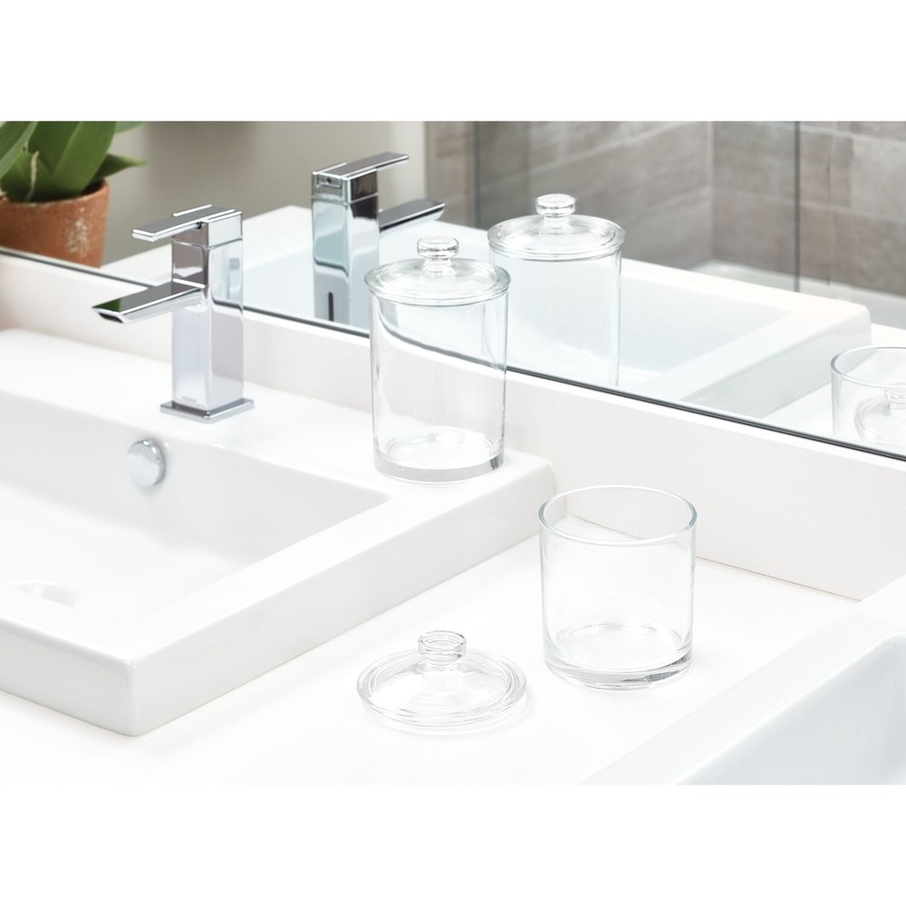 Clear Small Glass Apothecary Jar - Functional Vanity Storage Decor
