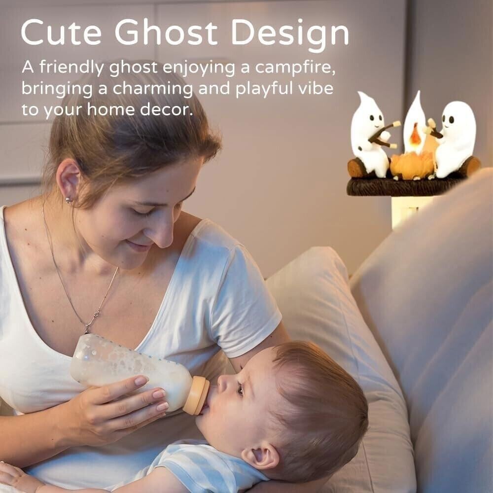 Ghosts Roasting Campfire Flicker Flame Night Light Ghost Roasting Marshmallows