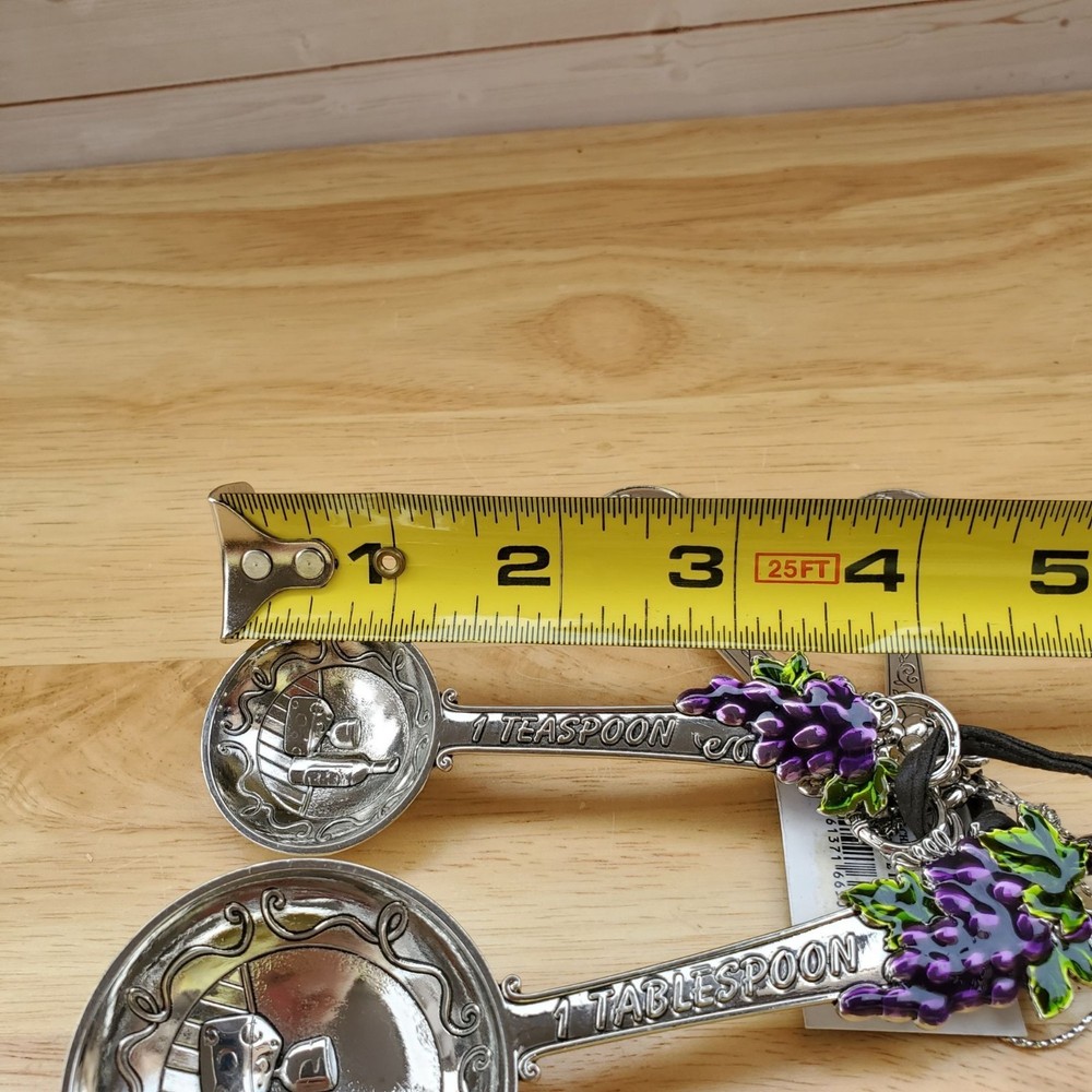 Decorative Grape Cluster Measuring Spoons Set With Whimsical Kitchen Charm