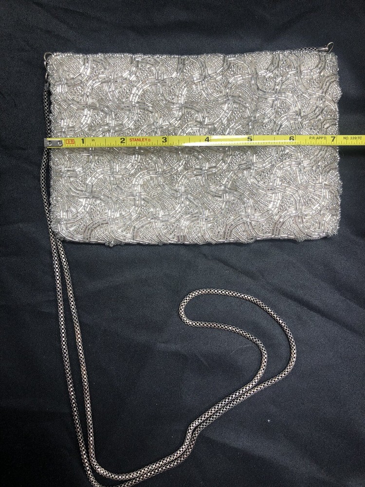 La Regale Beaded Purse Vintage Silver