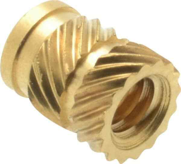 100 Pack E-Z Sonic HI-008-WH Brass Threaded Inserts for Plastic, #8-32 UNC
