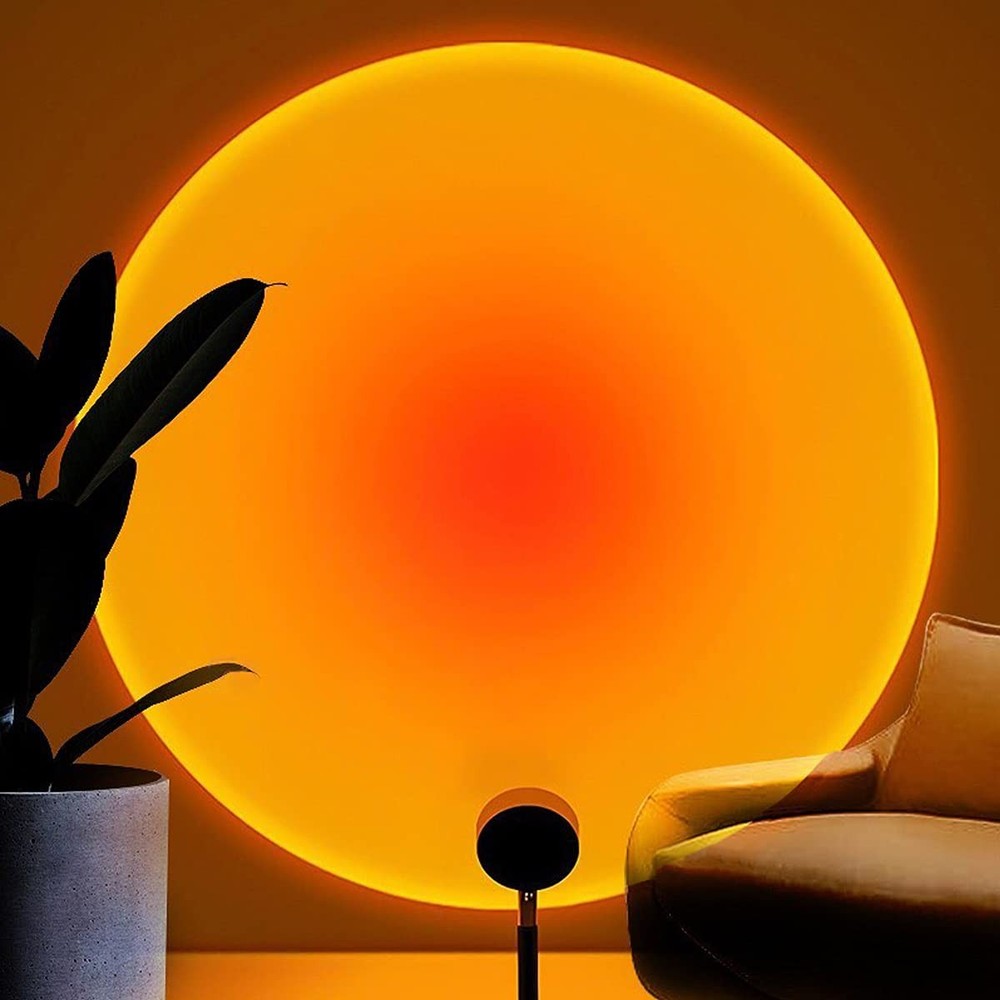 Sunset Lamp Projection Rotation Rainbow Lamp Led Romantic Visual Led Light Ne...