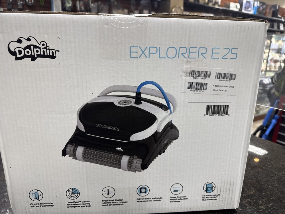 NEW Dolphin Explorer E25 Robotic Pool Cleaner, Wall Climbing Scrubber Brush