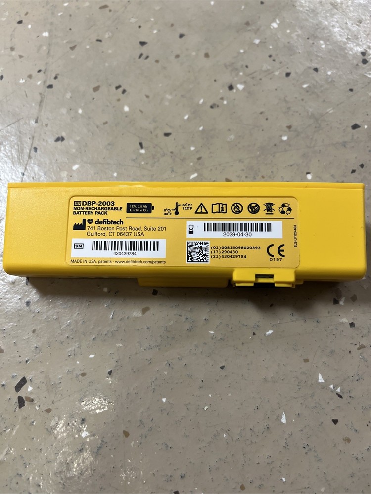 Defibtech View AED Battery DBP-2013 Battery Pack, Unit Tested 4/30/2029