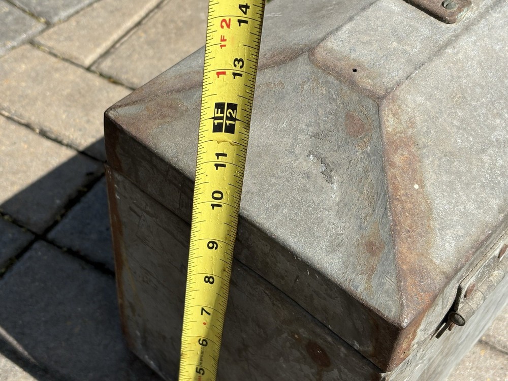 Vintage Galvanized Hip Roof Toolbox