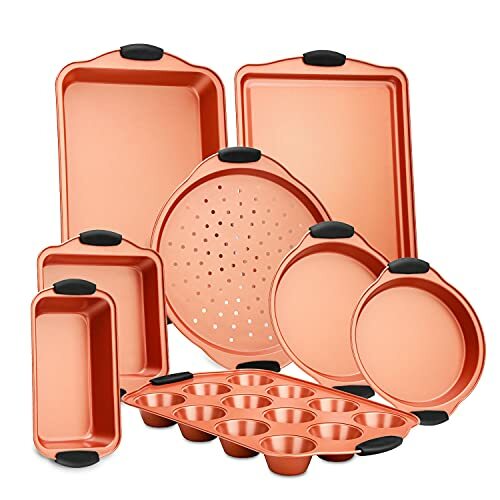 NutriChef NCSBS52S Flexible & Nonstick Carbon Steel Bakeware Set