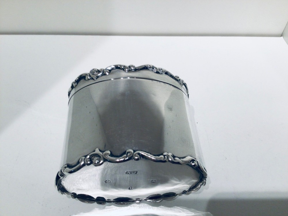 Quality Hamilton & Inches Solid Silver Tea Caddy Box, Edinburgh 1904