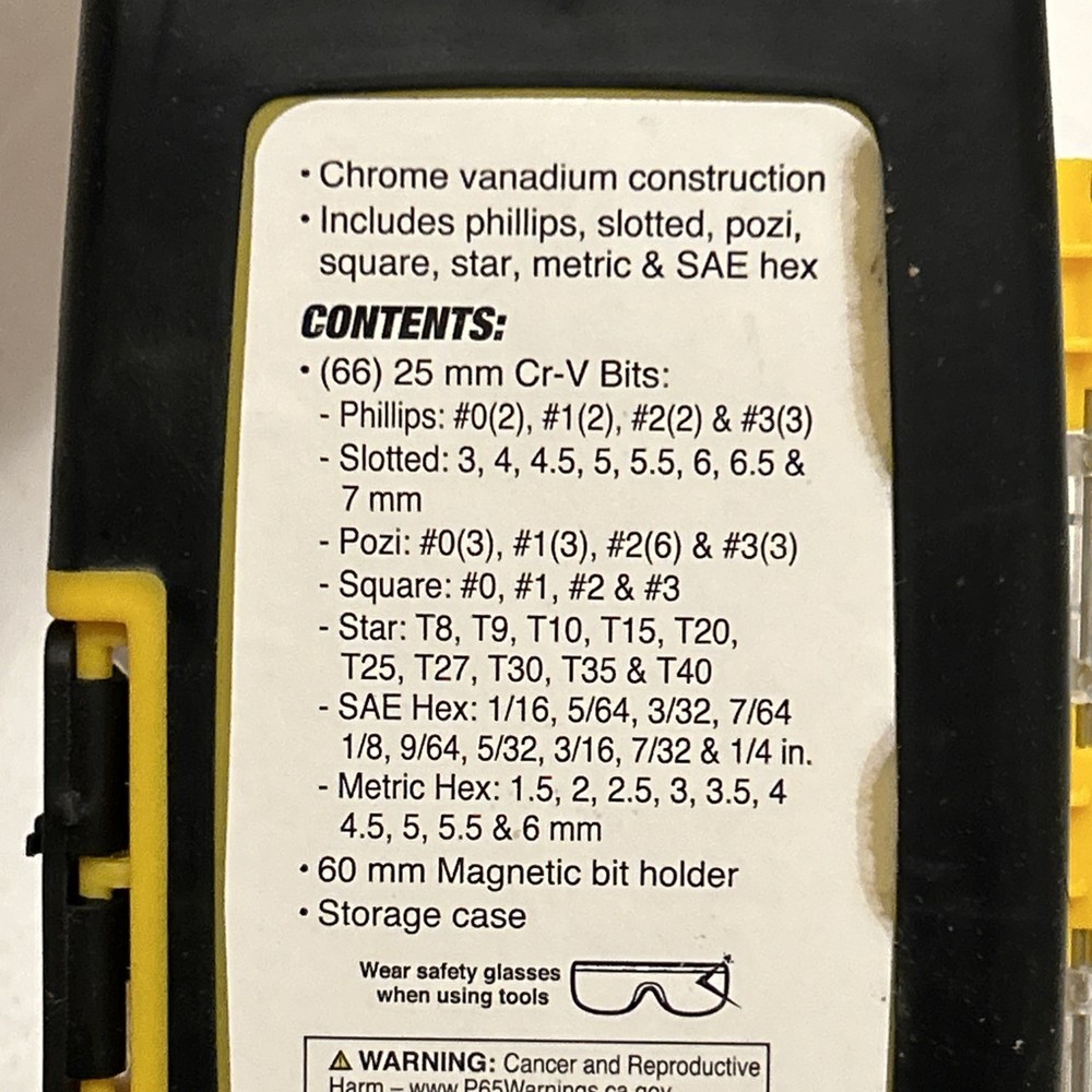 PERFORMANCE TOOL 67 PIECE BIT SET WILMAR 20145