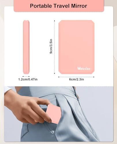 Small Compact Mirror,1x/2x Travel Magnifying Mirror,2-Sided Handheld Pink