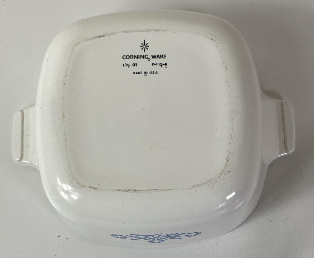 Corning Ware Blue Cornflower 1 Quart Baking Dish P-1-B With Lid