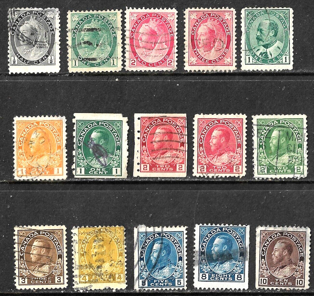 CANADA Lot of 15 Early Used Issues
