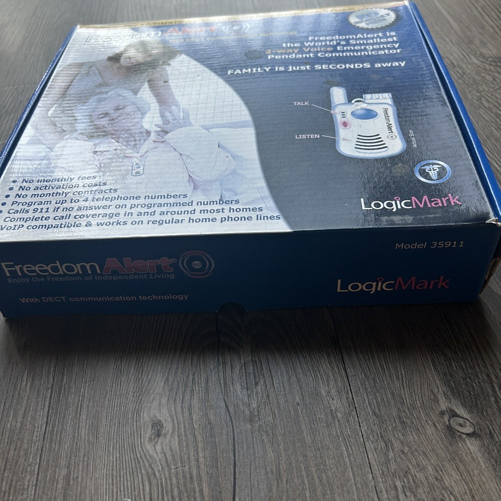 LogicMark 35911 Freedom Alert Emergency System Base Only W/ DECT Comm Tech