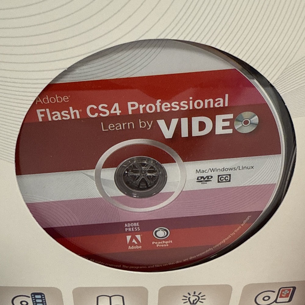 Adobe Flash CS4 Professional Learn by Video Training DVD-Rom Mac Windows Linux