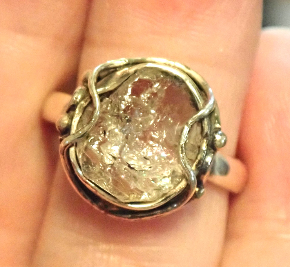 Herkimer Diamond Sterling Silver Ring  sz.7.5