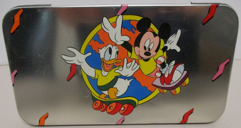 Mickey Mouse & Donald Duck Skateboard Tin, Excellent Condition!