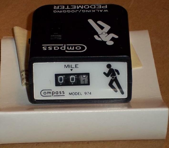 COMPASS BRAND DIGITAL CLIP ON WALKING / JOGGING PEDOMETER MODEL 974