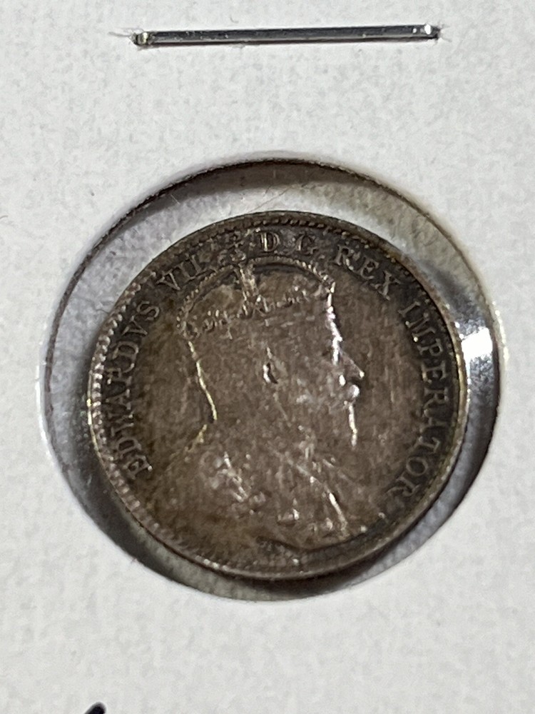 1904 Canada 5 Cents Small Silver Coin Scratched