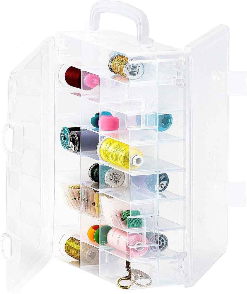 New brothread Double-Sided Storage Organizer/Box with Total 48 Adjustable...