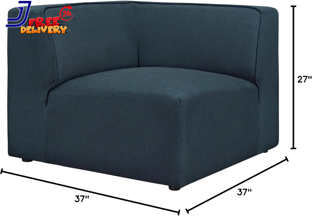 Mingle Polyester Upholstered Generously Padded Corner Seat Blue Fabric new