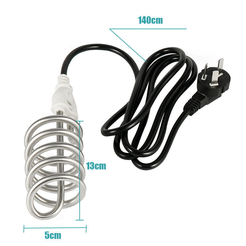 Fast Heating Travel Water Immersion Heater - Stainless Steel Portable System