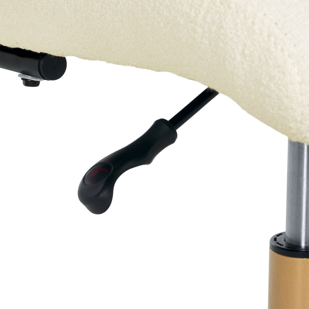 Bouclé Armless Office Chair, Cream