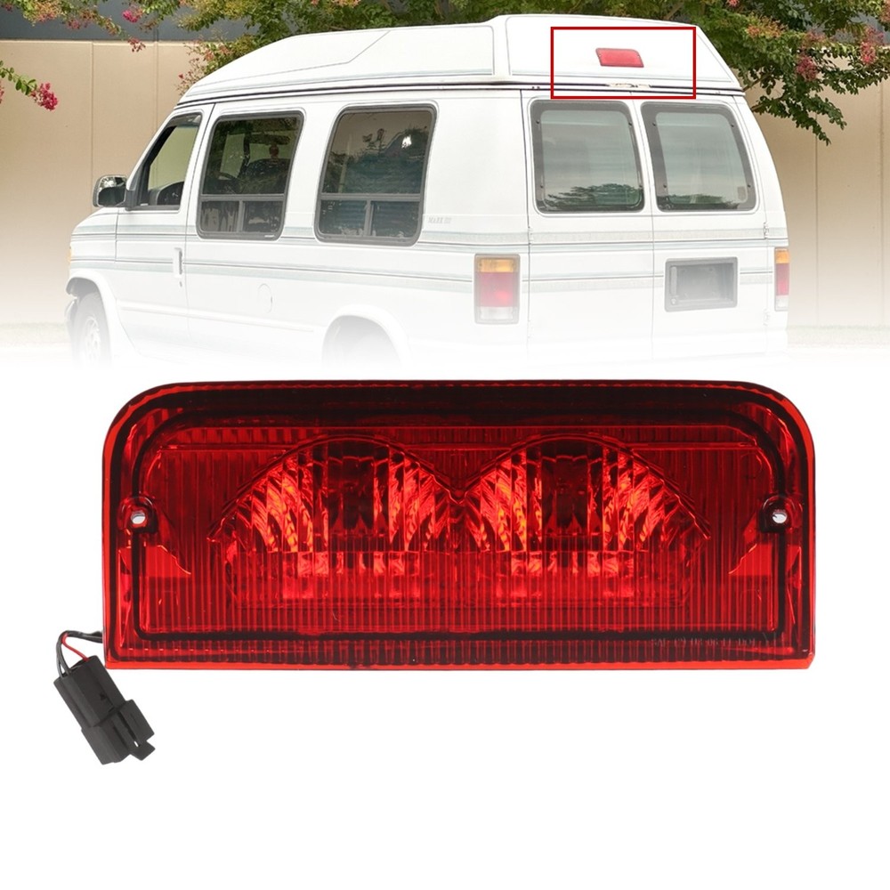 For Ford E150 E350 E250 Econoline Rear Roof Mounted Third Brake Light Assembly