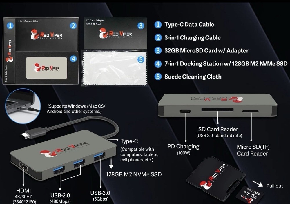 Red Viper H3A-128GB Docking Station