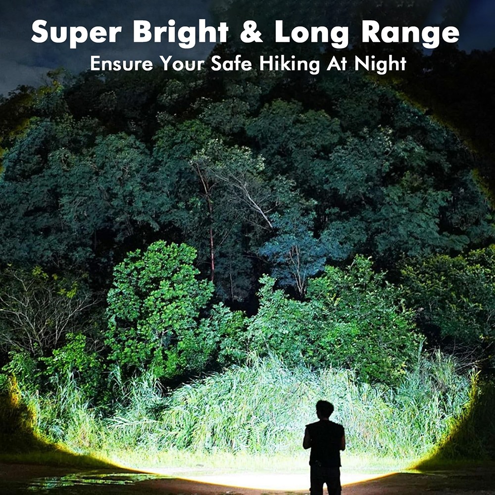 35000000 Lumens Super Bright LED Tactical Flashlight Rechargeable LED Work Light